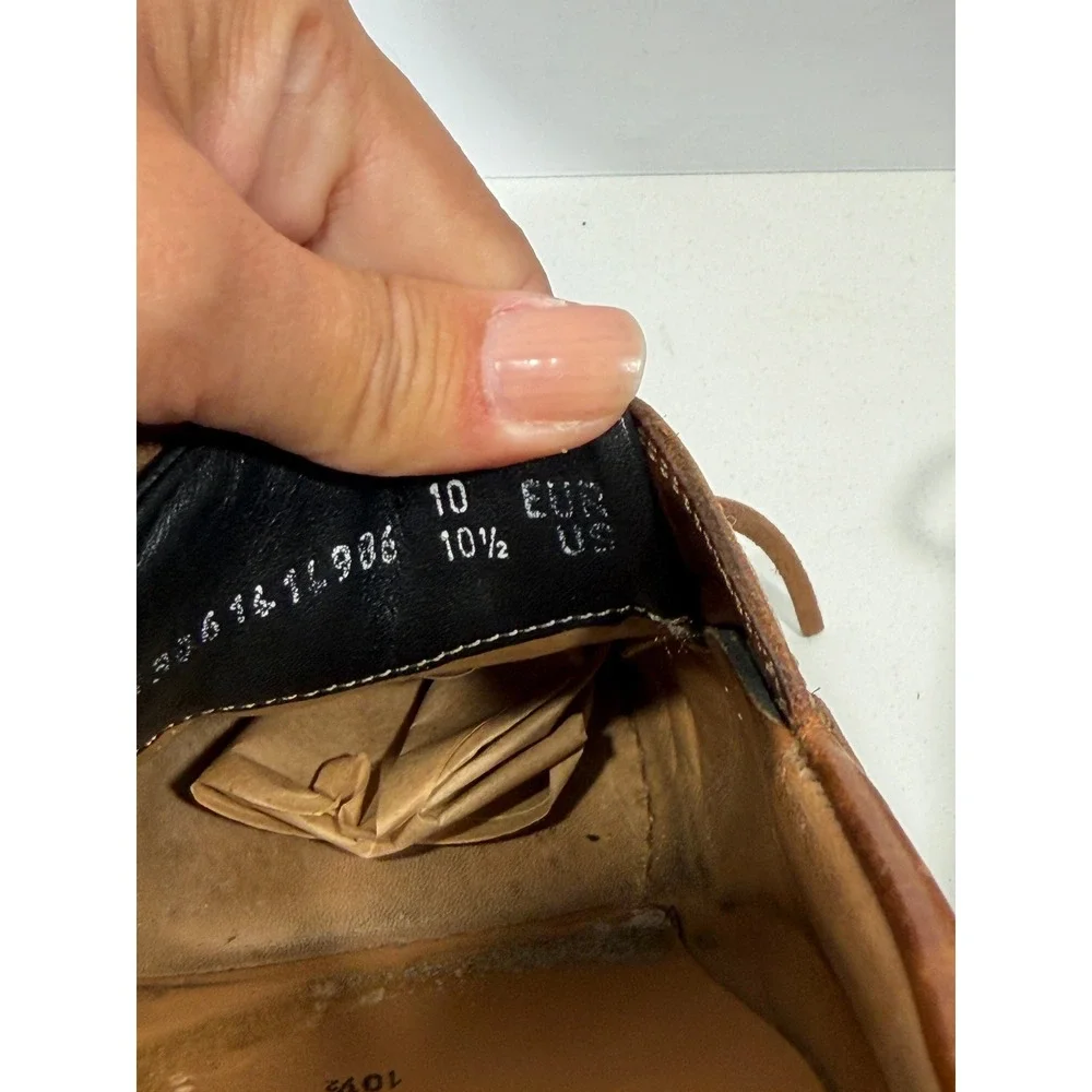 Mephisto Spinnaker Mens 10.5 US Brown Navy Leather Boat Shoes Made in Croatia